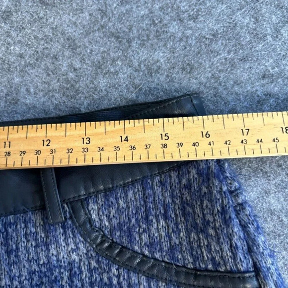 Manier De Voir Womens Knit Straight Leg Pants US 10 Blue Ribbed Tapered 760 - Picture 6 of 16